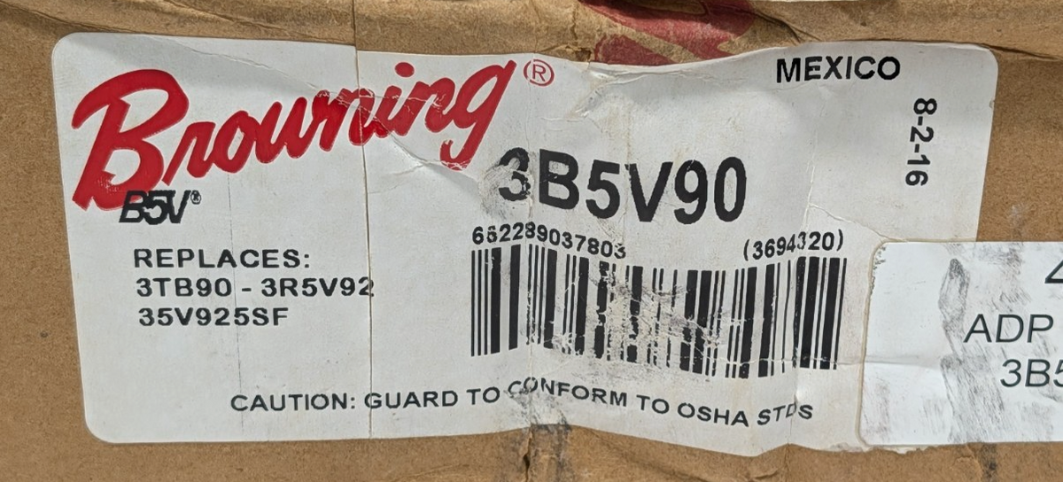 New Browning 3B5V90 3 Groove V-Belt Sheave – Blackstar Assets