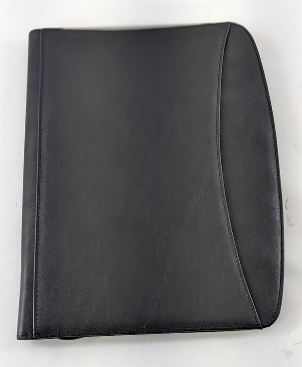 Binder Folder w/ calculator, pockets (black), zippered, legal pad
