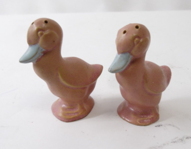 Vintage Antique Pair of Duck Salt & Pepper Shakers