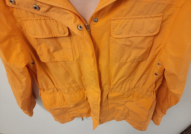Talbots Women's Hooded Rain Jacket, Yellow, Size Small