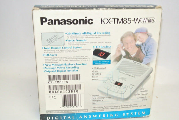 Panasonic KX-TM85-W Digital Answering Machine System White