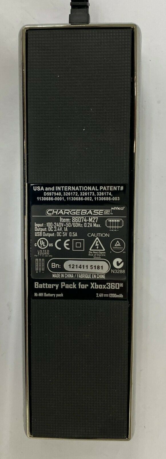 Xbox 360  Nyko Dual Controller Battery Charge Base- 86074-M27