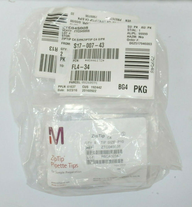 2x 8 pack of Millipore 10 µL pipette tips, 0.6 µL C4 resin (P/N ZTC04S008)