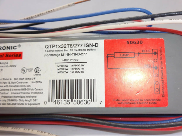 1 Sylvania Quicktronic T8 Electronic Ballast Fluorescent QTP1x32T8/277
