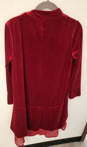 Worn Once! R. Vivimos Open Front Kimono Duster, Red, Size Small (4/6)