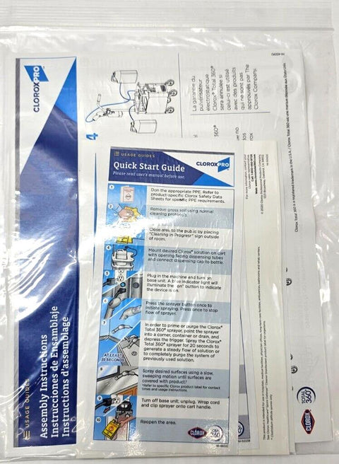 Lot 5 Clorox Total 360 System Electrostatic Sprayer, Cart System, Trigger