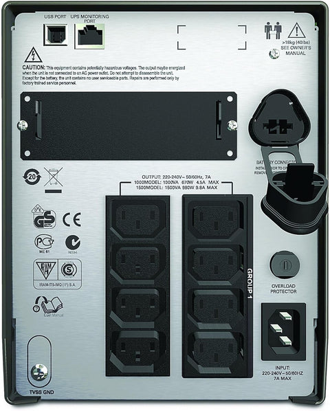 APC SMT1000I Smart-UPS 1000, Line Interactive, 1000VA 230V, LCD, 700W, Pure Sine