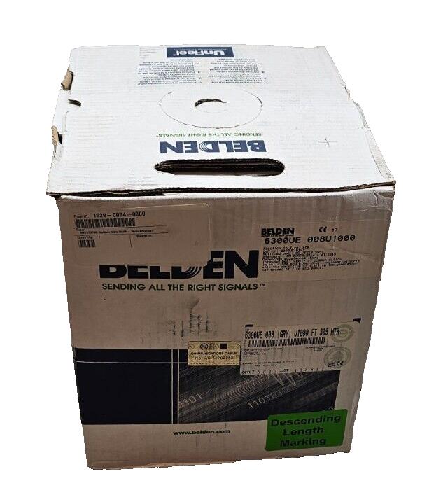 Belden 6300UE 1000ft 18 AWG 2C Plenum CMP Speaker Cable CMP Gray Multi Conductor