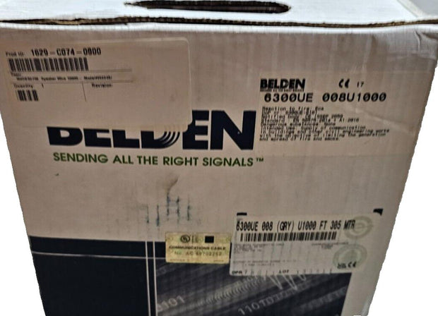 Belden 6300UE 1000ft 18 AWG 2C Plenum CMP Speaker Cable CMP Gray Multi Conductor