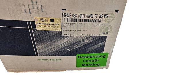 Belden 6300UE 1000ft 18 AWG 2C Plenum CMP Speaker Cable CMP Gray Multi Conductor