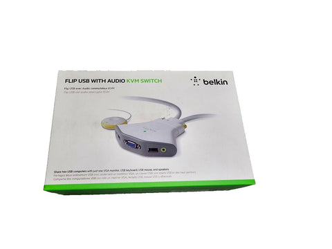 New Belkin F1DG102Utt, FLIP USB With Audio KVM Switch