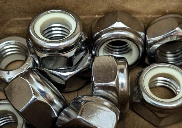 50PCS Stainless Metric 18-8 Stainless Steel Nylon Insert Locknut M12 19x12mm