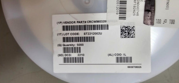 5000 PCS Vishay Dale CRCW0603200RFKEA Surface Mount Resistors 200Ohm 1% .1W