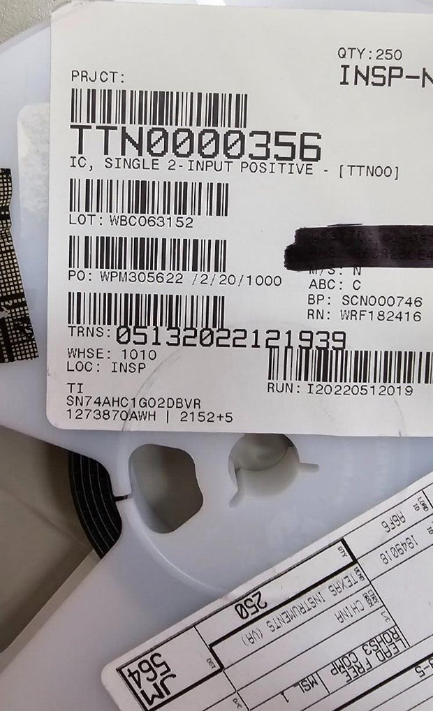 250 PCS Texas Instruments SN74AHC1G02DBVR IC NOR Gate 1CH 2-INP SOT23-5 2-5.5V