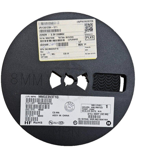2401 PCS Onsemi MM3Z3V3T1G MM3Z3V3T1 Zener Diodes 3.3V 0.2W SOD323-2 ROHS