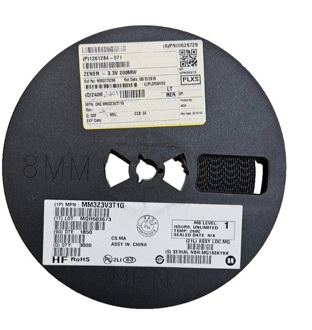 2401 PCS Onsemi MM3Z3V3T1G MM3Z3V3T1 Zener Diodes 3.3V 0.2W SOD323-2 ROHS