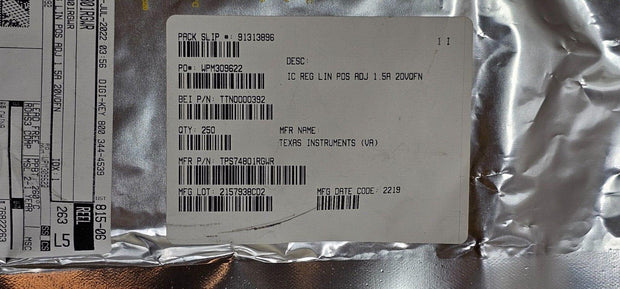 250PCS Texas Instruments TPS74801RGWR LDO Voltage Regulators SGL Output 1.5A 3.3
