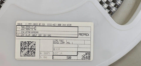 500PCS Kemet EDK107M016A9GAA Aluminum Electrolytic Capacitors, 16V 100uF 20% Tol
