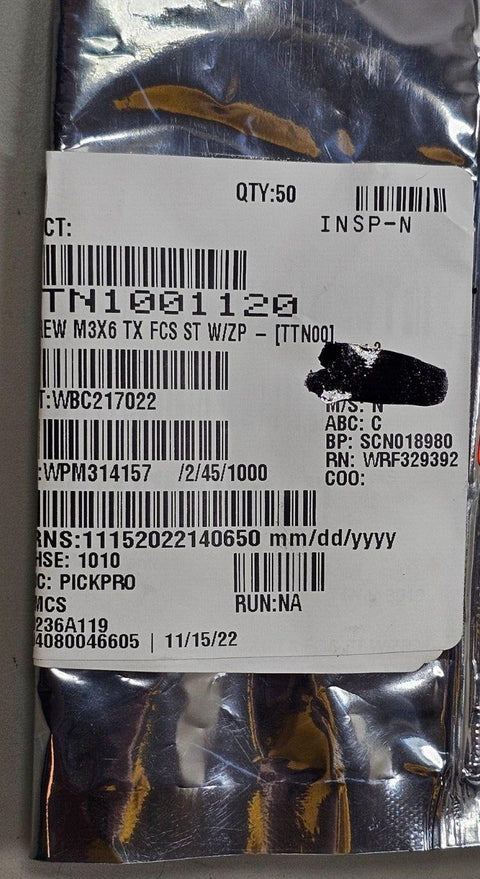 150PCs McMaster 90236A119 Zinc/Stainless Steel Torx Flat Head Screws M3x6MM T10