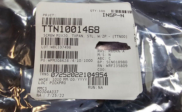 196PCS 90304A337 M3x20 Steel Pan Head Torx Screws, 20mm, T10, Zinc Plated