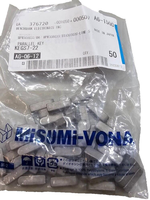 5PCS Misumi KEGS7-22 7x22mm Parallel Shaft Keys (One End Round) Stainless Steel