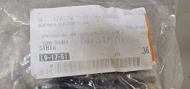 2PCS Misumi STBT8 Turnbuckles, Threaded Ends, 8mm, 116mm, Black Oxide Steel