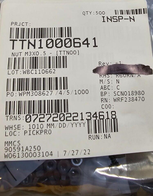 500PCS 90591A250 M3x0.5mm Zinc-Plated Steel Hex Nuts 5.5x2.4mm ISO/DIN Certified