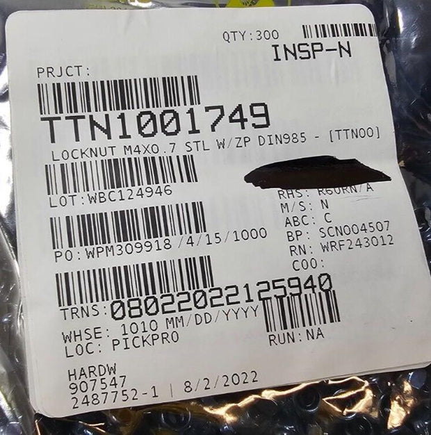 300PCS 907547 M4x0.7 Nylon Insert Locknuts, Zinc Clear Steel, 7mmx5mm, DIN975