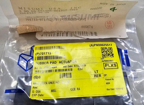 8PCS Misumi UNLETA3-30-30 Low Elasticity Rubber Sheets 30x30x3mm, Adhesive Botto