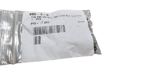 1000PCS 90576A102 M3x0.5mm Zinc Medium-Strength Steel Nylon-Insert Locknut