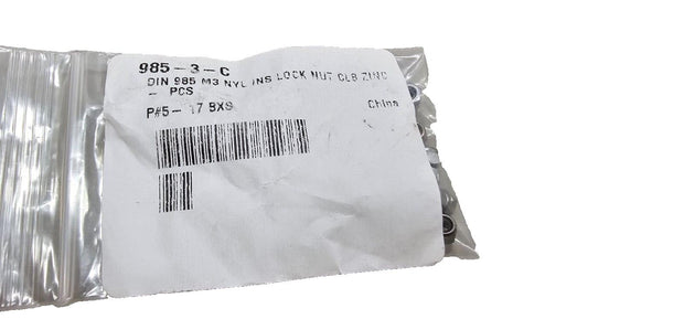 1000PCS 90576A102 M3x0.5mm Zinc Medium-Strength Steel Nylon-Insert Locknut