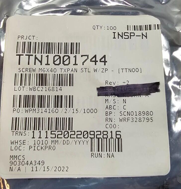 100PCS 90304A349 M6x1mm 40mm L Steel Pan Head Torx Screws Zinc Plated ISO Cert