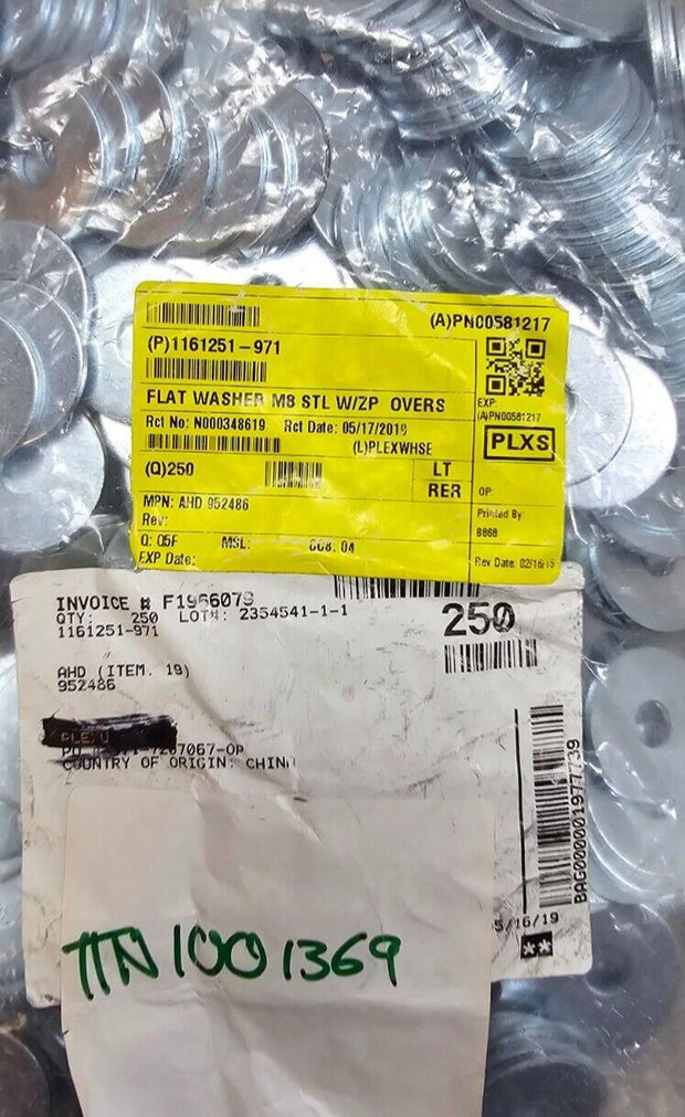 477PCS 952486 M8 Flat Washer, 8.4mm ID, 30mm OD, 2.2mm Thick, Zinc Plated Steel
