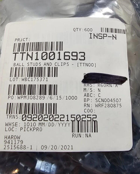 1025PCS 941179 Ball Stud Receptacle CLips, Spring Catches 1663-028-3B, Spring