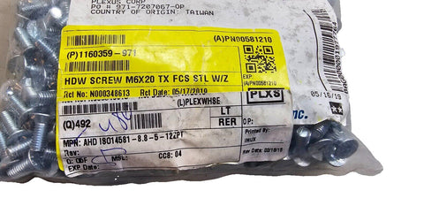 486PCS M5x.08 12mm Torx Flat Head Steel 8.8 Zinc Plated Iso 14581 Machine Screws