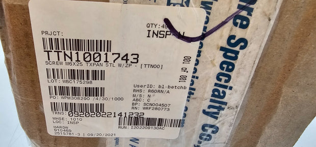 2422PCS 910469 M6X25mm Long, Torx, Pan Head Machine Screws, Zinc/Steel, ISO14583