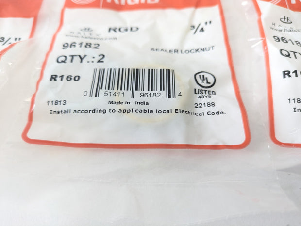 26 PCS Halex Rigid RGD 3/4" 96182 Sealer Locknut R160 11813
