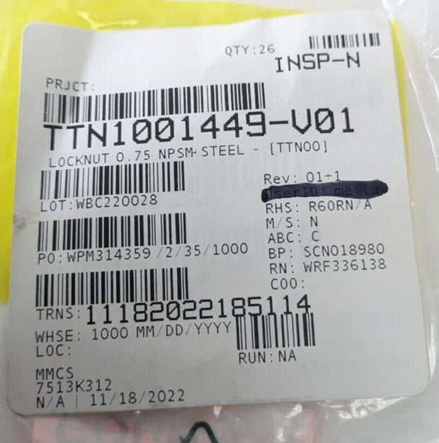 26 PCS Halex Rigid RGD 3/4" 96182 Sealer Locknut R160 11813