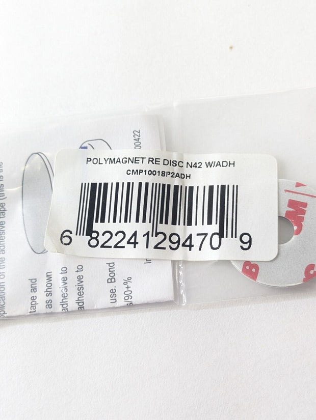 4PCS Mag-Mate Disc Magnet, 38.4lb Pull, Adhesive Back, Nickel Plated, 1", N42