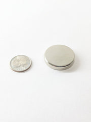 4PCS Mag-Mate Disc Magnet, 38.4lb Pull, Adhesive Back, Nickel Plated, 1", N42