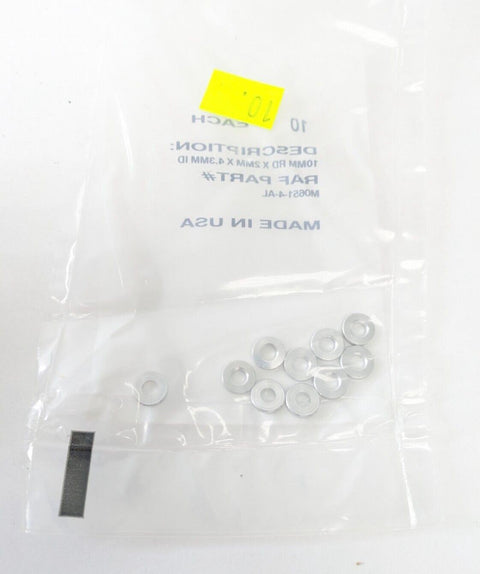 50 PCS RAF M0651-4-AL Aluminum Electronic Spacers Washers 10xmm OD4.3mm ID