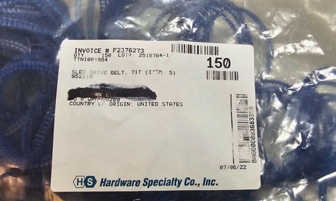 Lot of 5 Berg 31GBF-70-E Flex-E Gear Drive Belts, 70 Pitch, 50lb Tensile, New