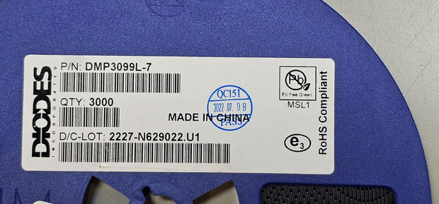 3000PCS Diodes Incorporated DMP3099L-7 MOSFETs P-Channel 30V 3.8A SMD/SMT
