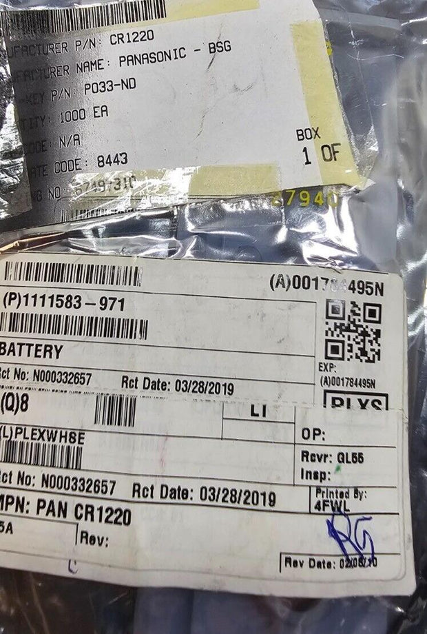 8PCS PANASONIC CR1220 BULK CR 1220 3V LITHIUM COIN CELL BATTERY
