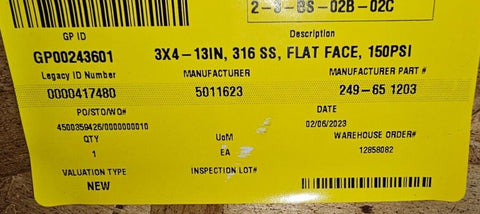 New Goulds 3196MTX/LTX Pump Casing, 3x4-13, 316SS, (P/N 249-65-1203)