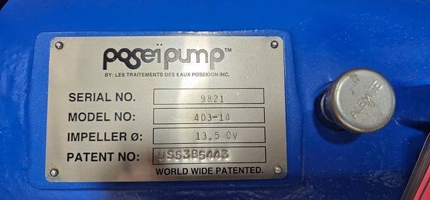 Poseidon 403-14 Posei Pump, Centrifugal, Stainless Steel, 13.5CV 5 Vane
