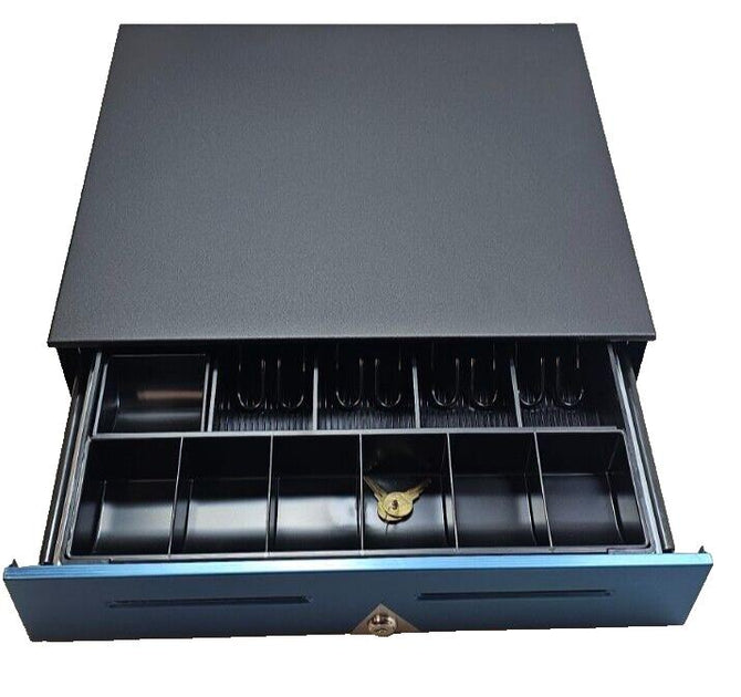 New APG/NCR Radiant Cash Drawer Model JD296-14A-BL1816 w/Till/Keys 18x ...