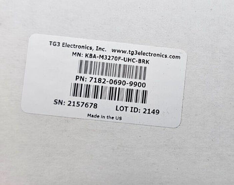 NIB TG3 10 Key Bump Bar POS Fast Food Restaurant KBA-M3270F-UHC-BRK