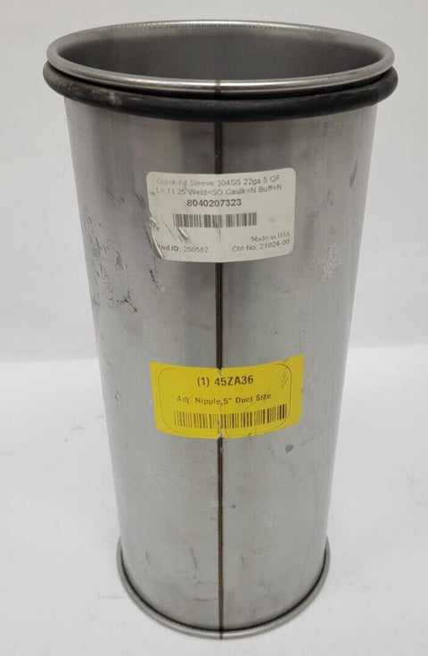 Nordfab Quick-Fit Sleeve 304SS 22ga 5 QF Adjustable Nipple 5"x24" (8040207323)