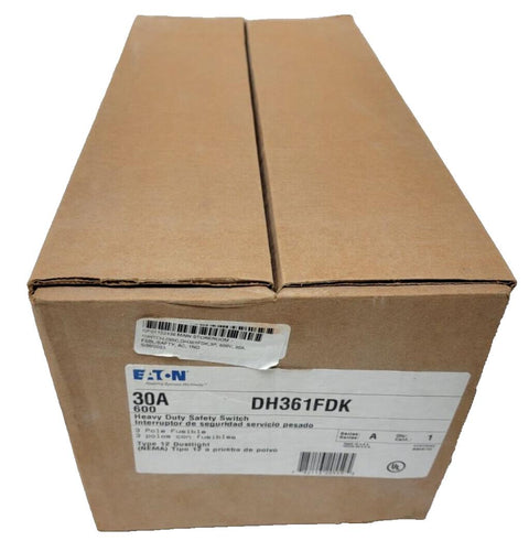 Eaton NSB DH361FDK Safety Switches DH 3P 30A 600V 50/60Hz 3Ph Fusible 3Wire EA N